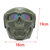 Maxbell Skull goggles Mask Adjustable for Skiing Snowing Motorcycling Movie Prop Green Colorful Lens