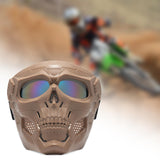 Maxbell Skull goggles Mask Adjustable for Skiing Snowing Motorcycling Movie Prop Khaki Colorful Lens