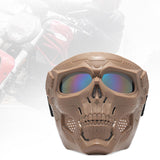 Maxbell Skull goggles Mask Adjustable for Skiing Snowing Motorcycling Movie Prop Khaki Colorful Lens