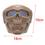 Maxbell Skull goggles Mask Adjustable for Skiing Snowing Motorcycling Movie Prop Khaki Colorful Lens