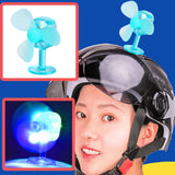 Maxbell Wind Powered Luminous Small Fan Styling for Motocross Ornaments Parts Light Blue