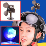 Maxbell Wind Powered Luminous Small Fan Styling for Motocross Ornaments Parts Black