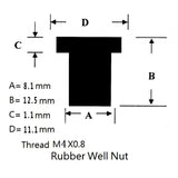 Maxbell Durable Rubber Well Nuts Cowls Fastener Metric Universal Replace 10x M4