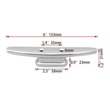Maxbell Dock Cleat Easy Installation 6" Direct Replaces Durable Accessories 2 Hole Argent