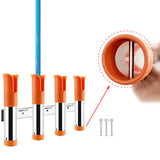 Maxbell Four Hole Bucket Rod Holder Pole Tube Stand The Rod Barrel for Garage orange