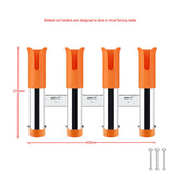 Maxbell Four Hole Bucket Rod Holder Pole Tube Stand The Rod Barrel for Garage orange