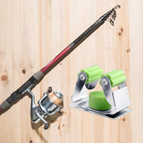 Maxbell Sturdy Fishing Rod Clip Billiard Cue Clamp Holder High Strength Hanging Rack Green