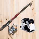 Maxbell Sturdy Fishing Rod Clip Billiard Cue Clamp Holder High Strength Hanging Rack Black
