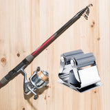 Maxbell Sturdy Fishing Rod Clip Billiard Cue Clamp Holder High Strength Hanging Rack Gray