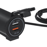 Maxbell Dual USB Car Power Charger Adapter Quick Charge 3.0 for Vehicles Boats Blue Light
