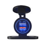 Maxbell Dual USB Car Power Charger Adapter Quick Charge 3.0 for Vehicles Boats Blue Light