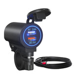 Maxbell Dual USB Car Power Charger Adapter Quick Charge 3.0 for Vehicles Boats Blue Light