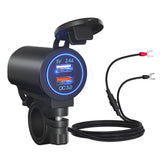 Maxbell Dual USB Car Power Charger Adapter Quick Charge 3.0 for Vehicles Boats Blue Light