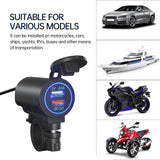Maxbell Dual USB Car Power Charger Adapter Quick Charge 3.0 for Vehicles Boats Blue Light