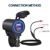 Maxbell Dual USB Car Power Charger Adapter Quick Charge 3.0 for Vehicles Boats Blue Light