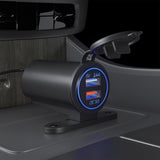 Maxbell Dual USB Car Power Charger Adapter Quick Charge 3.0 for Vehicles Boats Blue Light