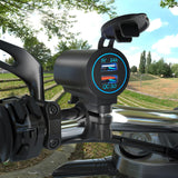 Maxbell Dual USB Car Power Charger Adapter Quick Charge 3.0 for Vehicles Boats Blue Light