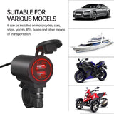 Maxbell Dual USB Car Power Charger Adapter Quick Charge 3.0 for Vehicles Boats Red Light