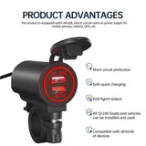 Maxbell Dual USB Car Power Charger Adapter Quick Charge 3.0 for Vehicles Boats Red Light
