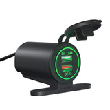 Maxbell Dual USB Car Power Charger Adapter Quick Charge 3.0 for Vehicles Boats Green Light