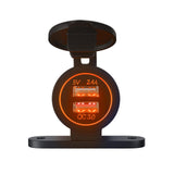 Maxbell Dual USB Car Power Charger Adapter Quick Charge 3.0 for Vehicles Boats Orange Light