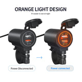 Maxbell Dual USB Car Power Charger Adapter Quick Charge 3.0 for Vehicles Boats Orange Light
