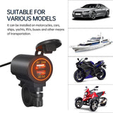 Maxbell Dual USB Car Power Charger Adapter Quick Charge 3.0 for Vehicles Boats Orange Light