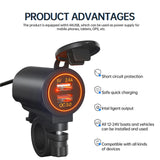 Maxbell Dual USB Car Power Charger Adapter Quick Charge 3.0 for Vehicles Boats Orange Light