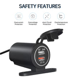 Maxbell Dual USB Car Power Charger Adapter Quick Charge 3.0 for Vehicles Boats White Light