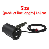 Maxbell Motorcycle Dual USB Charger with Voltmeter Waterproof for 12V Car Red