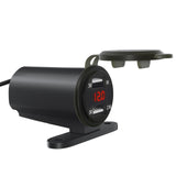 Maxbell Motorcycle Dual USB Charger with Voltmeter Waterproof for 12V Car Red