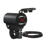 Maxbell Motorcycle Dual USB Charger with Voltmeter Waterproof for 12V Car Red