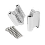 Maxbell 2Pcs Handlebar Riser Clamp for Harley XL 1200x Forty-Eight 2010-17 Argent