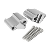 Maxbell 2Pcs Handlebar Riser Clamp for Harley XL 1200x Forty-Eight 2010-17 Argent