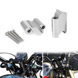 Maxbell 2Pcs Handlebar Riser Clamp for Harley XL 1200x Forty-Eight 2010-17 Argent