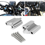 Maxbell 2Pcs Handlebar Riser Clamp for Harley XL 1200x Forty-Eight 2010-17 Argent