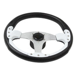 Maxbell 3 Spokes 13.8 inch Boat Steering Wheel 3/4“ Tapered Shaft for Marine Boats