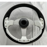 Maxbell 3 Spokes 13.8 inch Boat Steering Wheel 3/4“ Tapered Shaft for Marine Boats