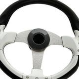 Maxbell 3 Spokes 13.8 inch Boat Steering Wheel 3/4“ Tapered Shaft for Marine Boats
