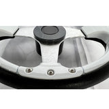 Maxbell 3 Spokes 13.8 inch Boat Steering Wheel 3/4“ Tapered Shaft for Marine Boats