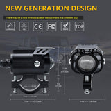 Maxbell 2x Motorcycle Auxiliary Driving Lights Spotlight for ATV Car Truck Black