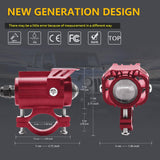 Maxbell 2x Motorcycle Auxiliary Driving Lights Spotlight for ATV Car Truck  Red