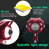 Maxbell 2x Motorcycle Auxiliary Driving Lights Spotlight for ATV Car Truck  Red
