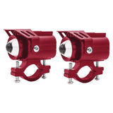 Maxbell 2x Motorcycle Auxiliary Driving Lights Spotlight for ATV Car Truck  Red