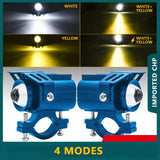 Maxbell 2x Motorcycle Auxiliary Driving Lights Spotlight for ATV Car Truck Blue