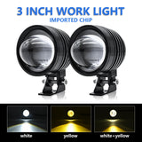 Maxbell 2x LED Motorcycle Headlight for Car Offroad ATV Truck Auxiliary Work Light