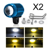 Maxbell Motorcycle LED Driving Lights with Mounting Bracket for Truck ATV UTV Blue