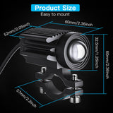 Maxbell 2Pcs Motorcycle Spotlights Professional Black Accessory Aluminum Housing