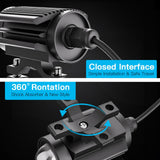 Maxbell 2Pcs Motorcycle Spotlights Professional Black Accessory Aluminum Housing