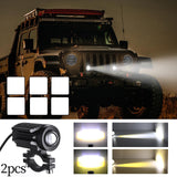 Maxbell 2Pcs Motorcycle Spotlights Professional Black Accessory Aluminum Housing